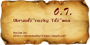 Obrusánszky Tímea névjegykártya