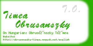 timea obrusanszky business card